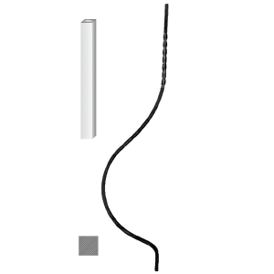 Kovaná výplň zábradlí H 1000xL220mm,12x12mm,hladká ocel