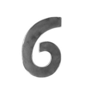 číslo domové 6,   120x80x3mm   hladké, bez povrchovej úpravy