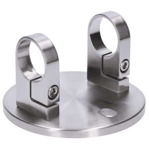 Úchyt na boční kotvení sloupu ø 42,4 mm, (kotevní deska ø 150/10 mm), broušená nerez K320 / AISI304
