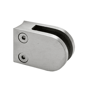 Svorka skla / plechu na trubku ø 42,4 mm (40x29x18 mm), broušená nerez K320 /AISI304, balení neobsahuje gumičky na sklo