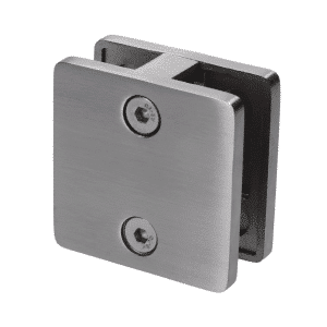 Svorka skla přímá na trubku ø42.4mm (60x60x28mm), na sklo 8-12.76mm, broušená nerez K320 /AISI304, balení neobsahuje gumičky na sklo- potřebné 2 balení EG-175