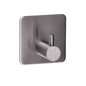 Nalepovací háček s 3M pásků, hranatý, základna: 44x44mm, broušená nerez K320/ AISI 304