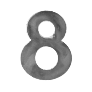 číslo domové 8,   120x80x3mm   hladké, bez povrchovej úpravy