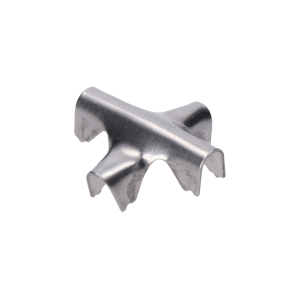 Nerezová lisovacia spojka (tvar +) pre dve 4.0mm lanká