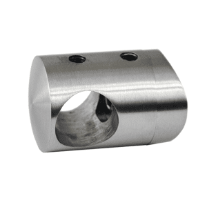 Držák tyče ø 16 mm na trubku ø 42,4 mm (30x25 mm), broušená nerez K320 / AISI304
