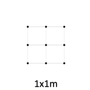 Montážní sada pro zelenou stěnu - nerez, rozměr 1x1m. Set obsahuje: EB1-GW02 (9ks), EB2-LA3 (10m), PVC-LA3 (12ks)