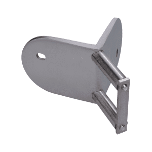 úchyt na vnější rohové kotvení sloupu ø 42.4mm, (kotevní deska tloušťky 5.5mm, ø 100mm), broušená nerez K320 /AISI316