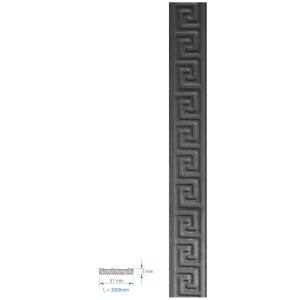 Madlovina vzorovaná 31x5x3000mm, cena za 3m kus