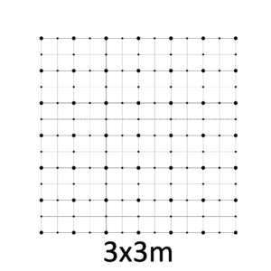 Montážní sada pro zelenou stěnu - nerez, rozměr 3x3m. Set obsahuje: EB1-GW02 (49ks), EB2-LA3 (100m), PVC-LA3 (52ks), EB1-GWS3 (84ks)