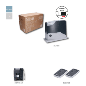 ROAD400KIT sada pohonu pro posuvné brány do 400kg, 24V, 210W, 300N, 1x el.RBA4R10 s vestavěným přijímačem, 2x FLO2RE