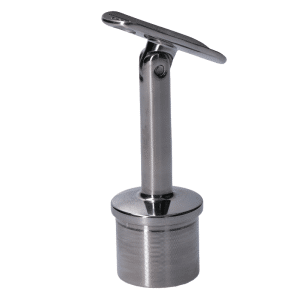 Držák madla s kloubem na trubku ø 42,4 mm (80x64 mm), leštěná nerez / AISI304