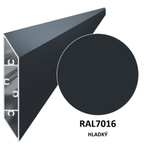 Al profil 108 x 16 x 6000 mm, lak antracit RAL 7016