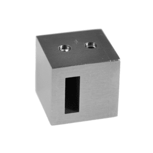 Držák ploché tyče 15 / 5 mm, plochý, (26x25 mm), broušená nerez K320 / AISI304