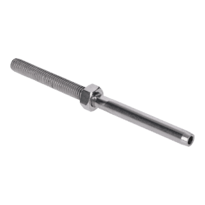 Úchyt (lepicí) pro nerezové lanko ø4 mm s vnějším závitem M8, broušená nerez K320 / AISI304, použijte lepidlo MD-GEL454/20