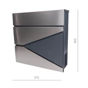 Poštovní schránka, kombinace nerez a pozinkovaného plechu