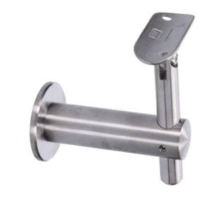Držák madla s kloubem / ploché uchycení na jekl /madlo ø 42.4 mm, broušená nerez K320 /AISI304