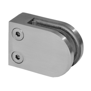 Svorka skla plochá (63x45x27 mm), broušená nerez K320 / AISI304, balení neobsahuje gumičky na sklo