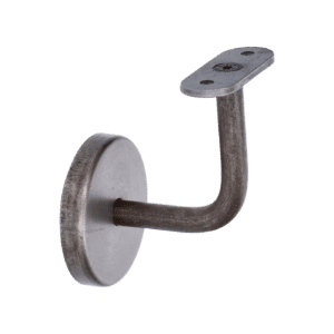 Držák madla na zeď s krytkou kotevní desky (pevný, plochý), odsazení 73 mm, ocel bez povrchové úpravy