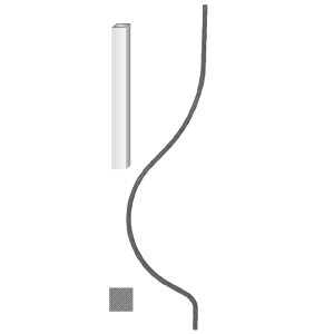 Kovaná výplň zábradlí H 900 x L 220 mm, 12 x 12 mm,hladká ocel