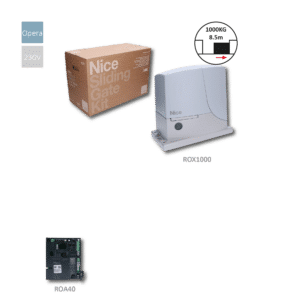 ROX1000 pohon pro posuvnou bránu do 1000 kg, 1x ROX1000 (230V, 350W, 800N), 1x ROA40R10 se zabudovaným přijímačem