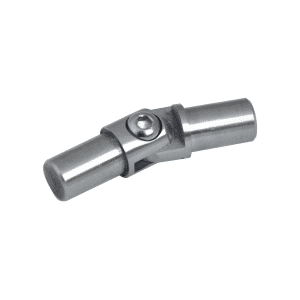 Spoj nastavitelný (0-100°) plný materiál, s kloubem, na trubku ø 12 mm, leštěná nerez / AISI304