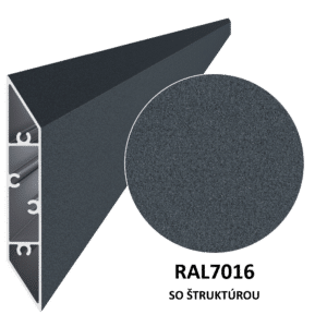 Al profil 108 x 16 x 6000 mm, lak se strukturou RAL 7016