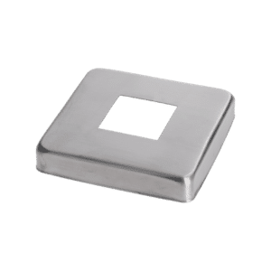 Kryt příruby (102x102 mm), otvor: 40,5x40,5 mm, broušená nerez K320 / AISI304