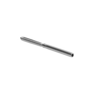 úchyt (lepící) pro nerezové lanko ø 3mm se závitem do dřeva, ( ø 6mm / L: 100mm), broušená nerez K320 /AISI316, použít lepidlo MD-GEL454/20