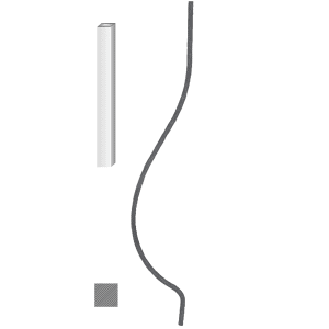 Kovaná výplň zábradlí H 900 x L 170 mm,12 x 12 mm,hladká ocel