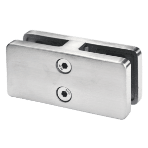 Svorka skla přímá (95x45x30 mm), na sklo 8-12.76mm, broušená nerez K320 / AISI304, balení neobsahuje gumičky na sklo