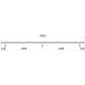 Nerez madlo AISI304 (2250mm) BRUS, ø 42.4mm