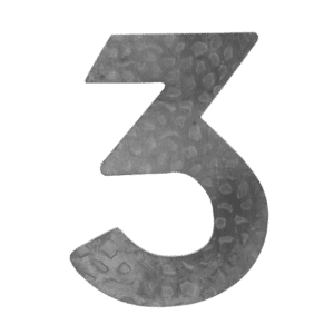 číslo domové 3, 170x90mm zdobené, bez povrchovej úpravy