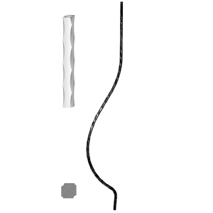 Kovaná výplň zábradlí H1000xL160mm,12x12mm,válcovaná ocel