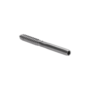 úchyt (lepící) pro nerezové lanko ø 5mm se závitem do dřeva, ( ø 8mm / L: 100mm), broušená nerez K320 /AISI316, použít lepidlo MD-GEL454/20