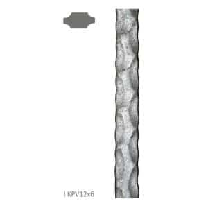 Tyč plochá plná 12x6mm, čierna S235, zdobená po hranách L=6000mm, cena za KUS