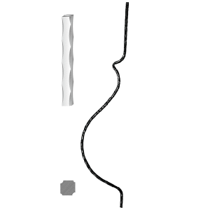 Kovaná výplň zábradlí H1000 x L 210mm,12 x 12mm,válcovaná ocel