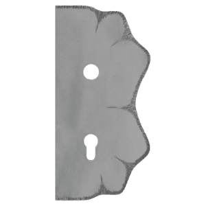 Štít 250x125x3mm s otvory, otvor pro kliku ø 19,5mm, zdobený, pravý, pro zámek ZM90/80
