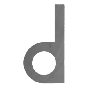 Domové písmeno d,   120x60mm   hladké, bez povrchovej úpravy