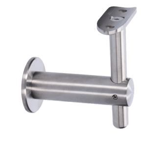 Držák madla pevný /ploché uchycení na stěnu M8 / madlo ø42.4 mm, broušená nerez K320/AISI304