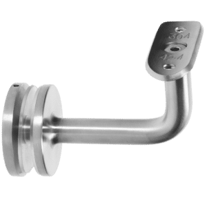 Držák madla pevný na trubku ø 42.4mm, s uchycením na sklo 6-21,52mm, broušená nerez K320 /AISI304