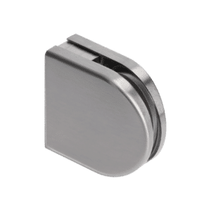 ZAMAK broušená svorka skla plochá (56x53x23 mm), pro sklo 8-10 mm, balení obsahuje gumičky, materiál: slitina AL/ZN, svorka se přímo úměrně zvětšuje s šířkou skla