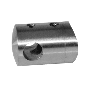 Držák tyče ø 10 mm na trubku ø 42,4 mm (30x22 mm), broušená nerez K320 / AISI304