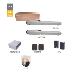WINGO sada pro dvoukřídlou bránu do 3,5m/křídlo, 2x WG3524 (24V, 85W, 1500N), 2x FLO2RE, 1 pár BF, 1x ELDC, 1x MC424R10 + vestavěný přijímač