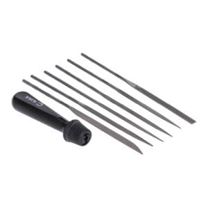 6 dílná sada jehlových pilníků, délka 180mm, sek 2, plastový držák