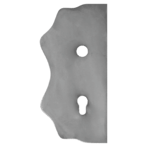 Štít 250x125x3mm s otvory, rozteč 90mm, otvor pro kliku ø 19,5mm, hladký, oboustranný (levý i pravý), pro zámek ZM90/80