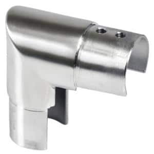 Přechod - koleno 90° (ø 42.4x1,5 mm) na madlo EB1-HM42, lepený spoj, broušená nerez K320 / AISI304