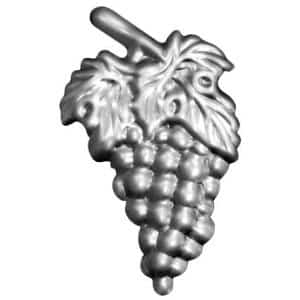 Hroznový střapec s listem, 135 x 80 mm, tloušťka 2mm, plechový výlisek, pravý