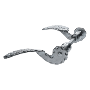 Klika 144x55mm, průměr osazení na štítek ø 17,5mm, bílý zinek, pár