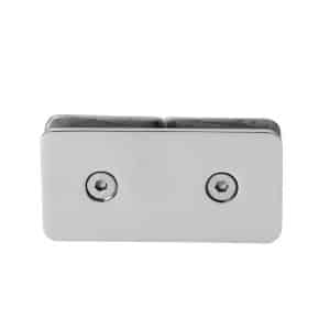 Svorka skla na skleněný dveřní systém, mezi sklo a sklo 180°, 45x45x16 mm, tloušťka skla 8-10 mm, leštěná nerez K320 / AISI304