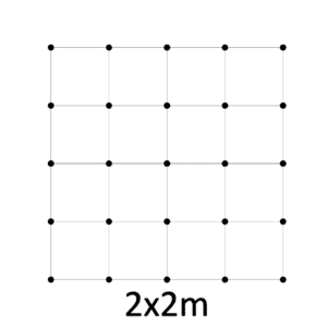 Montážní sada pro zelenou stěnu - nerez, rozměr 2x2m. Set obsahuje: EB1-GW02 (25ks), EB2-LA3 (25m), PVC-LA3 (20ks)